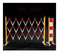 Barrera de tráfico metálica Extensible con Ruedas, Puerta de Seguridad retráctil móvil, Barricada de Tijera Plegable y portátil para construcción en Exteriores, Uso en Carreteras y garajes.
