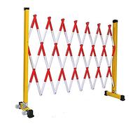 Barrera de tráfico retráctil ajustable, valla de metal expandible para eventos y eventos, barandilla de seguridad portátil roja y blanca, 1,2 x 2,5 m, solución móvil