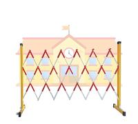 Barrera de tráfico retráctil, puerta plegable duradera para calzadas, garajes, escuelas y control de multitudes, plástico y acero resistentes, 1,2 x 4 m, puerta de seguridad amarilla-negra