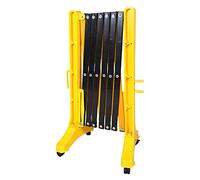 Barrera de tráfico retráctil - Valla de plástico Extensible con Ruedas móviles - Puerta de Seguridad Flexible para garajes, hoteles y escuelas - Color Amarillo