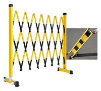 Barrera de tráfico retráctil, Valla metálica Extensible, Barrera de Seguridad móvil, Amarilla y Negra, 1,2 x 4,5 m, Control de multitudes y Eventos al ai