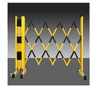 Barrera de tráfico retráctil - Valla Plegable para Caminos y entradas de vehículos - Puerta de Tijera Extensible para Obras de construcción - 1,2 m de Altura - Color amar