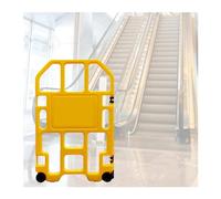 Barrera de tráfico retráctil - Valla portátil Extensible e instantánea con Ruedas para Uso Exterior, Color Amarillo, 23,62 x 37,4 Pulgadas, Ideal para Edificios y Carrete