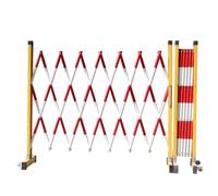 barrera de tráfico, Valla de tráfico, puerta de seguridad plegable, barricada metálica expandible industrial, valla extensible flexible, valla de tráfico ajustable con ruedas(Red,1.2x4 Meter)