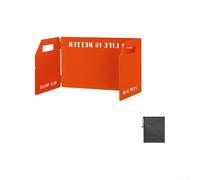 Barrera de viento de cocina al aire libre 3-Panel ligero (naranja) | Aleación de aluminio de 0,5 mm, revestimiento resistente al calor, acabado resistente al óxido, se adapta a la mayoría de