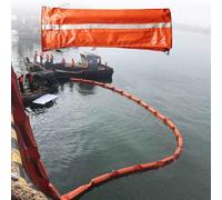 Barrera flotante reutilizable para hidrocarburos, barrera de alta resistencia para plantas acuáticas, barrera flotante de PVC para manchas de aceite/residuos superficiales(L-10M,H-75cm)