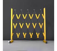 Barrera metálica extensible, Barricada de tráfico retráctil expandible FRP con ruedas, rojo negro, varios tamaños(Noir,2m/6.56ft)