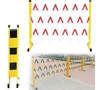 Barrera metálica extensible, Barricada extensible retráctil portátil con ruedas multicolores de varios tamaños(White and Red,2.5m)