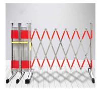 Barrera metálica telescópica Extensible - Barrera de Seguridad móvil y Puerta Plegable para bloqueos de Carreteras, vallado de Obras, retráctil (1,2 x 3 m) - Duradera, po