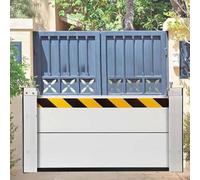 Barrera MóVil De ProteccióN contra PortáTil Inundaciones En Puertas Barrera De AleacióN De Aluminio De Defensa contra Inundaciones En Puertas Reutilizable Barrera MóVil De ProteccióN,Plata,85 * 80cm