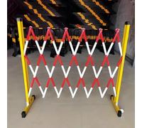 Barrera móvil expandible con ruedas, valla de control de multitudes de acero rojo para obras de construcción, sistema de puerta de seguridad portátil y ajustable