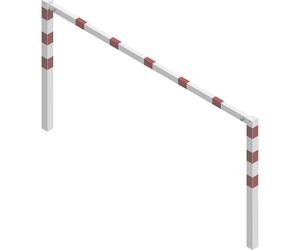Barrera para caminos, ensamblable con tornillos Schake, con larguero superior, blanco con franjas reflectantes rojas