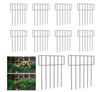 Barrera para cercas de perros, valla de jardín, valla de jardín antioxidante, sin excavaciones, 10 unidades | Paneles decorativos para valla de jardín de metal,