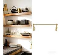Barrera para estantes, Juego de rieles de Aluminio Ajustables de 14 a 42 Pulgadas, Valla Decorativa para gabinetes con 2 barrotes, Barra de barandilla basculante para galería, Paquete de 2 (