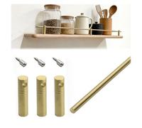Barrera para estantes, Personalizable, riel de latón Macizo de 82 cm para armarios de Cocina y estantes Abiertos, Barra de sujeción Duradera Que Evita Que los Objetos se caigan, Ideal para l