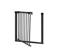 Barrera para Puerta y Escalera MoMi PAXI PLUS, Extensible de 75 a 82 cm, Barrera de Seguridad para niño con 2 Extensiones de 7 y 14 cm Incluidas, a presión - Montaje sin taladrar