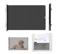 Barrera Perros Vallas Perros Barrera Seguridad Perro,Valla Retráctil para la Seguridad de Animales Pequeños Red de Prevención de Accidentes, Altura 40 CM Longitud Retráctil 125 CM, PVC (termoplastica)