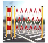 Barrera plegable retráctil, Barricada metálica extensible - de tráfico móvil Puerta seguridad plegable Valla entrada retráctil Paquete 1(Red White,1x3.5m)