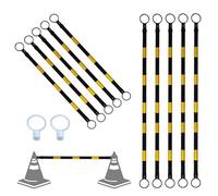 Barrera retráctil de 40 a 78 Pulgadas para Conos de tráfico de Seguridad, Paquete de 10, 15, 20, 25 y 30 Barras de Cono de Seguridad con película Reflectante para construcción/Aislamiento (c