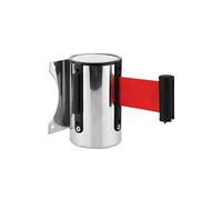 Barrera retráctil de acero inoxidable, 5 m de cordón de seguridad montado en la pared para control de multitudes, ideal para museos, cines y eventos