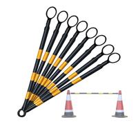 Barrera retráctil de Conos de tráfico (Paquete de 8), Extensible de 1,2 a 2 Metros, Barrera de Seguridad para aparcamientos y Obras Viales, Barras de Control de tráfico Ligeras de Color amar