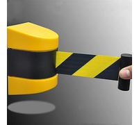 Barrera retráctil de control de multitudes de 5 m, cinturón magnético de montaje en pared, tiras de seguridad ajustables, amarillo y negro, ideal para museos, cines, eventos y estaciones