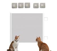 Barrera retráctil para animales, ahorra espacio para interiores, rejilla de protección como barrera para escaleras, bebés, niños, cachorros, interior y exterior