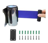 Barrera retráctil para Control de multitudes: cinturón de Seguridad Fijo con Separador de línea de 3 Metros/9,8 pies para Eventos, gestión de Colas y Seguridad pública. Duradera y fácil de u