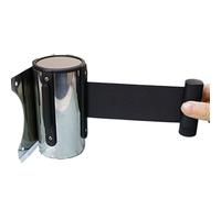 Barrera Seguridad para Colas 2 m, 3 m y 5 m, Fija, Acero Inoxidable, retráctil, con Rayas, para Zonas separadas, Control multitudes, Ajustable, para Parques Infantiles y hoteles.