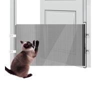 Barrera telescópica para gatos, 49 pulgadas de ancho, barrera para bebés segura para gatitos, pasillo, escalera, balcón, patio, patio, garaje, baño, entrada, terraza, adecuado para el interior