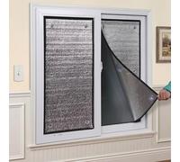 Barrera Térmica de Doble Aluminio 8mm para Ventanas, Vinilo Oscurante Total con Ventosas, Aislante Reflectante Anti-UV y Calor para Dormitorio, Buhardilla, Coche y Cristal(Black,65x100 cm)