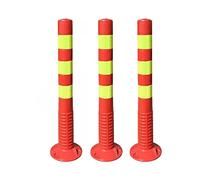 Barreras de Aparcamiento para Garaje, Poste de Seguridad Rojo para Entrada de vehículos, bolardo de Seguridad de Alta Visibilidad para Aparcamiento Privado con Banda Reflectante, Conos de pr