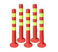 Barreras de Aparcamiento para Garaje, Poste de Seguridad Rojo para Entrada de vehículos, bolardo de Seguridad de Alta Visibilidad para Aparcamiento Privado con Banda Reflectante, Conos de pr