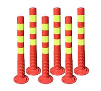 Barreras de Aparcamiento para Garaje, Poste de Seguridad Rojo para Entrada de vehículos, bolardo de Seguridad de Alta Visibilidad para Aparcamiento Privado con Banda Reflectante, Conos de pr