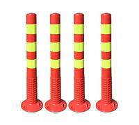 Barreras de Aparcamiento para Garaje, Poste de Seguridad Rojo para Entrada de vehículos, bolardo de Seguridad de Alta Visibilidad para Aparcamiento Privado con Banda Reflectante, Conos de pr