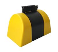 Barreras De Cola Retráctiles Barrera de cinta retráctil de montaje en pared fija con caja de ABS y cinturón de precaución a rayas for barrera de control de multitudes en zonas separadas(2m)