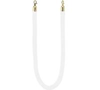 Barreras de cola retráctiles con ganchos dorados de 0,9 m, cuerda de soporte de control de multitudes para gestión de eventos, fiestas de hotel, ceremonias de apertura, elegante acabado blanco