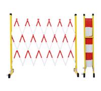 Barreras de construcción de metal expandibles con clips, fácil almacenamiento, ideal para control de tráfico y muelles de carga, rojo y blanco, 120 x 250 cm
