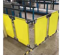 Barreras de control de multitudes con puerta de plástico, diseño expandible de 5 paneles para centros comerciales, escuelas y pasarelas, gestión eficaz del tráfico