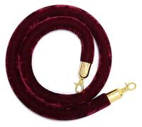Barreras de cuerda de terciopelo for control de multitudes en exteriores, 1 pieza de 1,5 m de largo, decorativas, con cuerda trenzada for postes de terciopelo.(Dark red)