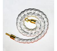 Barreras de cuerda giratoria VIP Stanchion, cuerda de cáñamo trenzada duradera for Control de multitudes con ganchos dorados, cuerda colgante for hoteles y restaurantes(White,9ft/274cm)