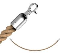 Barreras de Cuerdas Trenzadas con Ganchos metálicos a presión, barreras para Colas de Espera para hoteles, Tiendas, cines, restaurantes (Ganchos Plateados de 100 cm/40 Pulgadas)