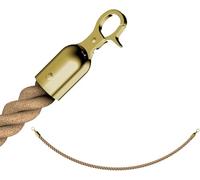 Barreras de Cuerdas Trenzadas con Ganchos metálicos a presión, barreras para Colas de Espera para hoteles, Tiendas, cines, restaurantes (Ganchos Dorados de 100 cm/40 Pulgadas)