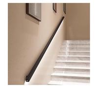Barreras de hierro de escaleras, Equipo interior negro de la barandilla de la escalera del soporte de la pared con las luces LED y el sensor del cuerpo los 200cm/90cm(90cm)