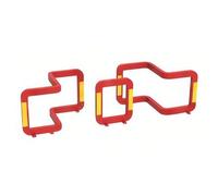 Barreras de seguridad para el tráfico, separación de peatones y vehículos, cinta de control de multitudes para estacionamiento y reglamentos escolares, juego de barrera roja duradera (3 piezas)