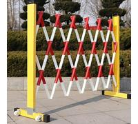 Barreras de tráfico retráctiles, ajustables, duraderas, de fácil montaje para un control seguro de multitudes, conos de seguridad amarillos de 1,2 x 2,5 m para una gestión eficaz del movimiento
