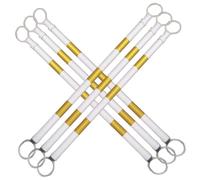 Barreras de tráfico telescópicas, barreras cónicas retráctiles, barreras de Seguridad Multicolores de 1,6 a 3 Metros (Amarillo y Blanco, Juego de 6 Piezas), para Control de multitudes y gest