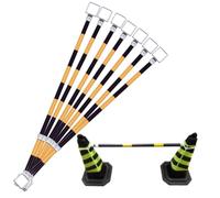 Barreras retráctiles con conos de tráfico, Barra de cono tráfico extensible con película reflectante, 4,1 pies a 6,56, multicolor, varios tamaños(Yellow and Black,7pcs)