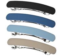 Barretas para el cabello para mujeres, clips de cabello rectangulares de 4pcs, elegante broche francés, perforación de cabello de diseño francés, clips de cabello para cabello grueso