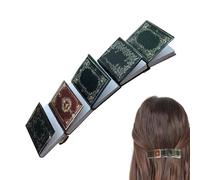 Barrette De Clip Pelo Libro En Miniatura - Clips Barrette Francés, Garra Mini Forma/Libros Pequeños Vintage Hechos A Mano, Horquilla Creativa Para Libros, Regalos Lectores, Biblioteca Esco